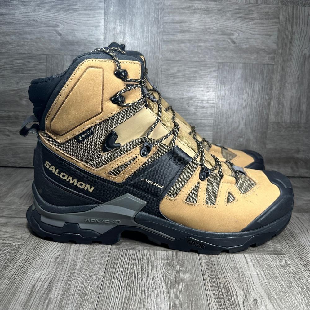 Salomon Quest 4 GTX Hiking Boots Mens 13 Tan Black Waterproof NEW 477499